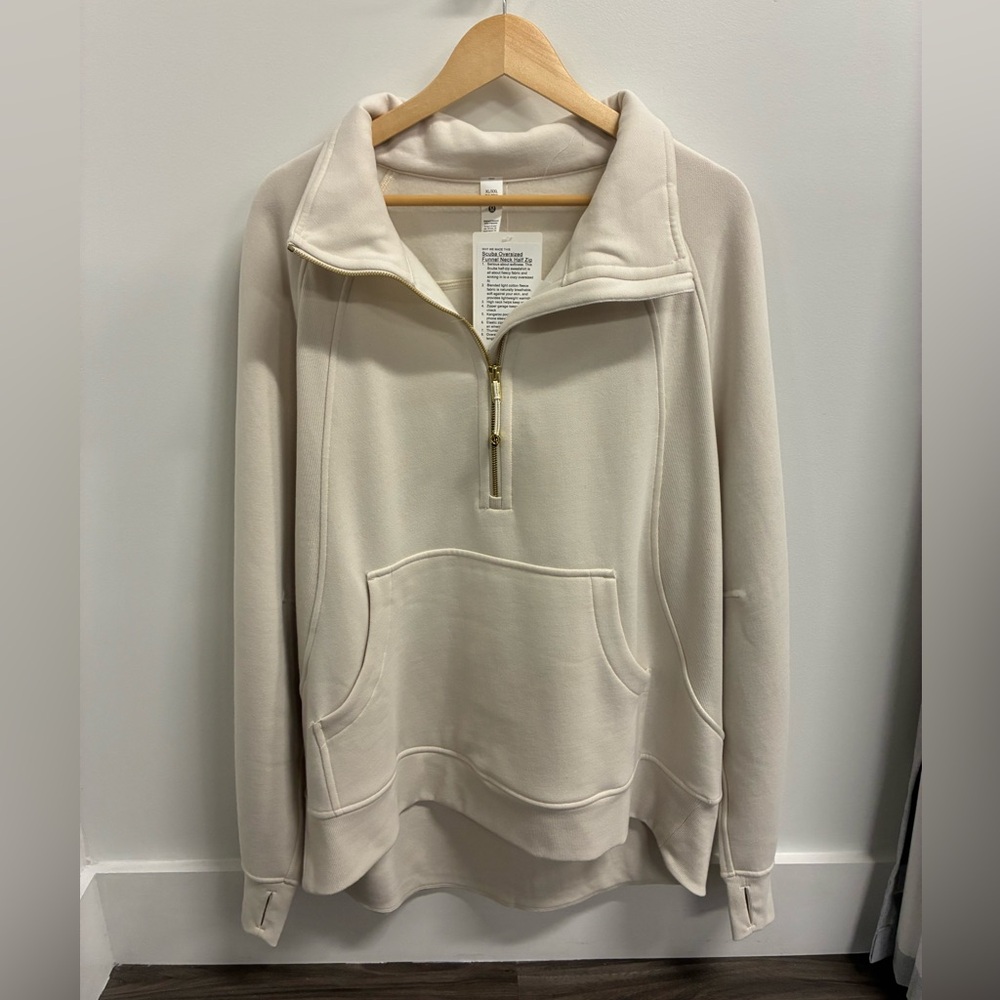 lululemon athletica Cream Scuba- Quarter-Zip Pullover Hoodie